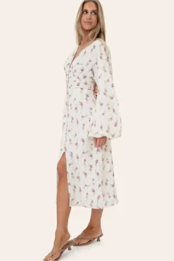 Adaic Long Dress Off White Vintage Rose