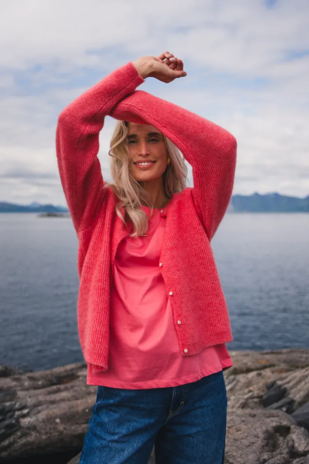 Amalie Cardigan Tea Rose