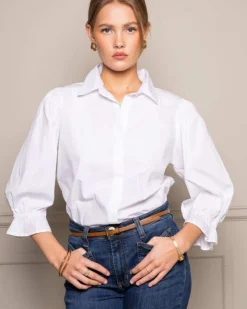 Amy Blouse Sugar White Poplin