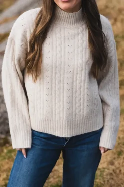 Anda Cable Knit Blouse Ivory