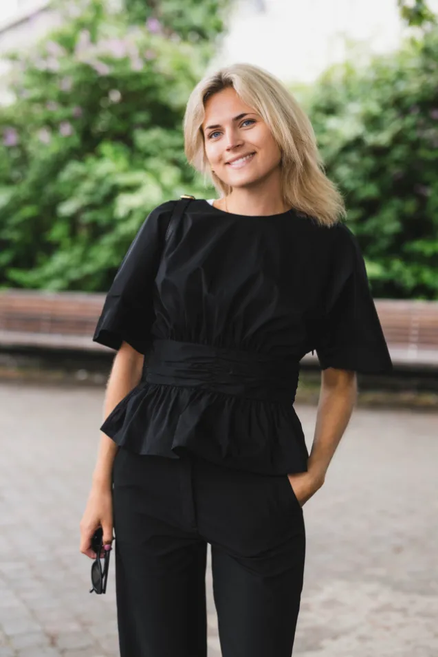 Annegret Poplin Blouse Black