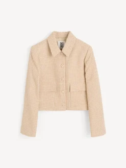 Annie Boucle Blazer Beige Houndstooth