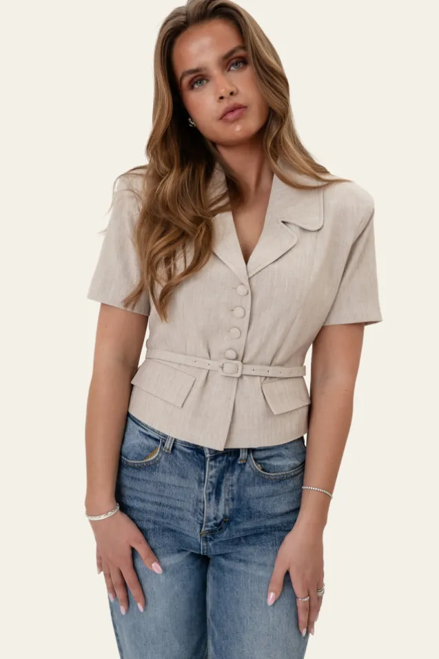 Annieic Tee Blazer Beige
