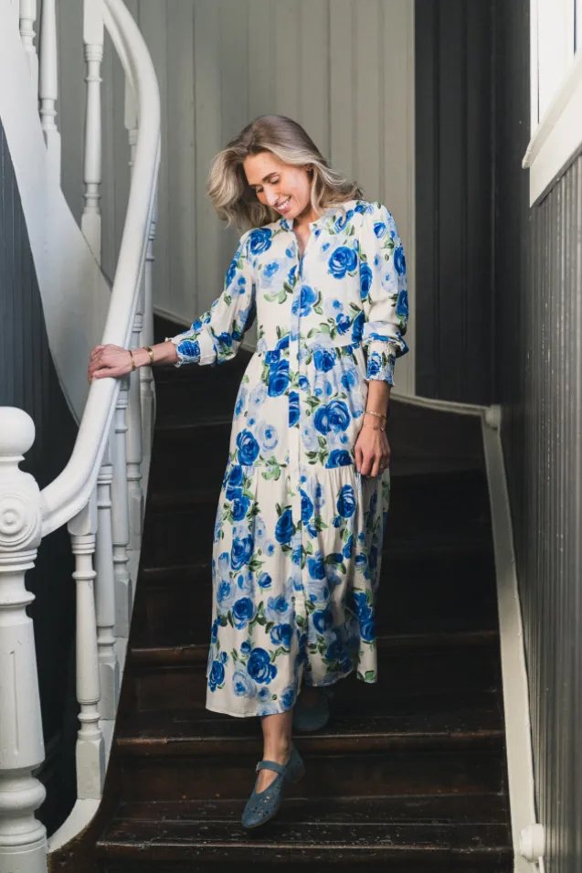 Asina LS Long Shirt Dress Star White Emula