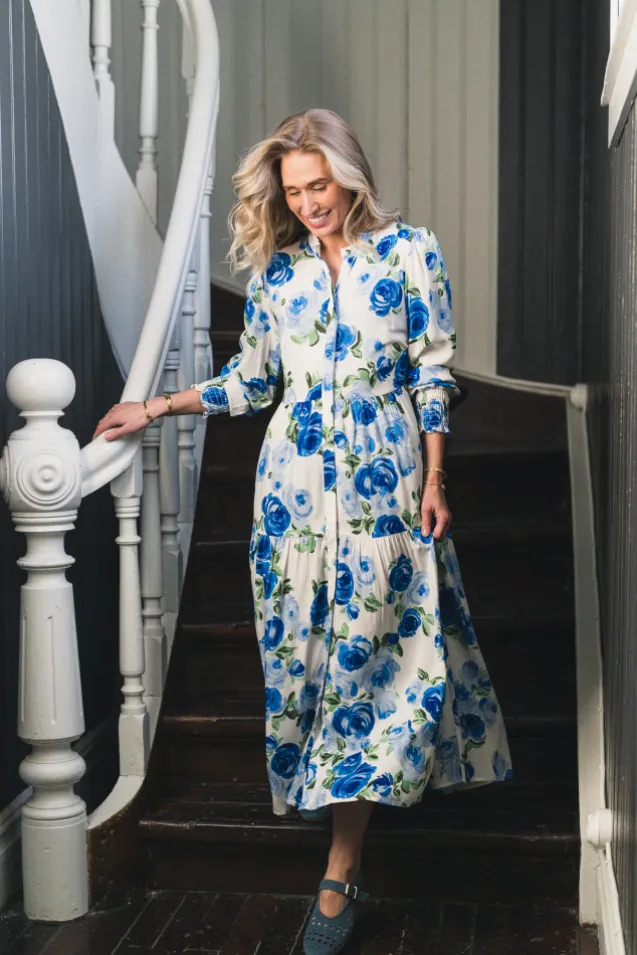 Asina LS Long Shirt Dress Star White Emula