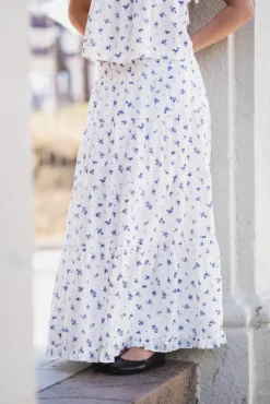 Asta Small Blossom Skirt White Blue