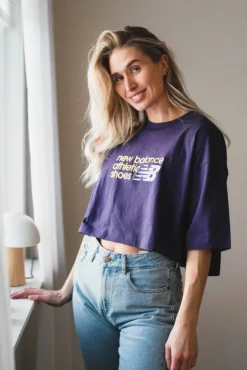 Athletics Premium Chest Logo Cropped T-Shirt Boysenberry