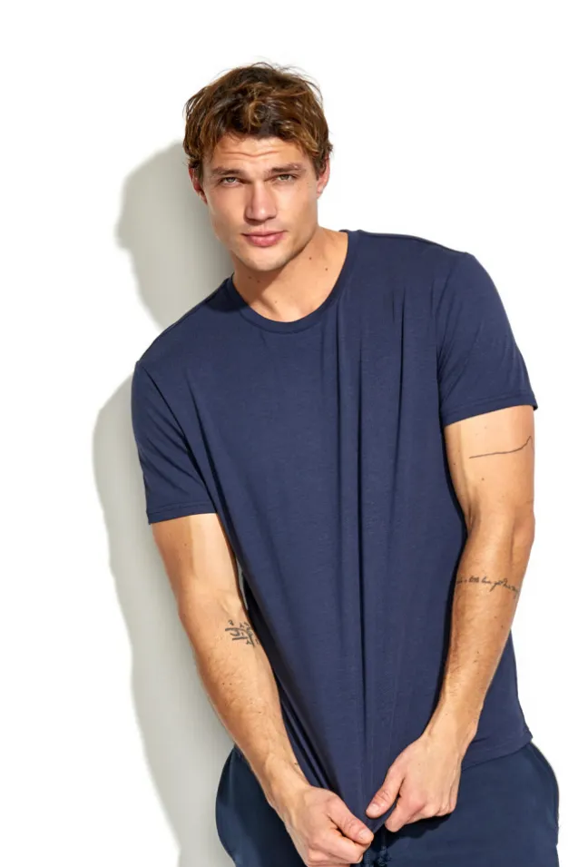 Bamboo/Cotton Crew Tee Navy