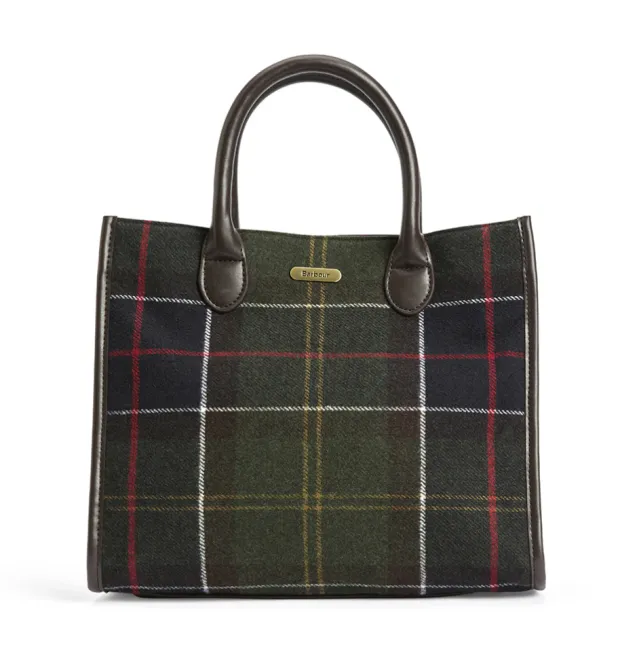 Barrhill Tartan Tote Bag Olive