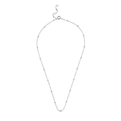 Beaded Chain Necklace Silver