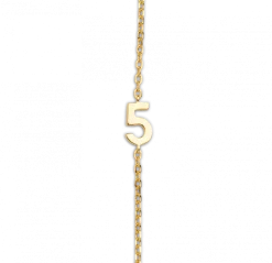 Big Number Necklace Gold - 40L - 5