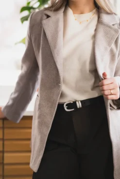 Bowie Herringbone S Blazer Sand