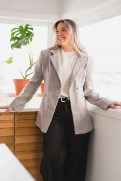 Bowie Herringbone S Blazer Sand