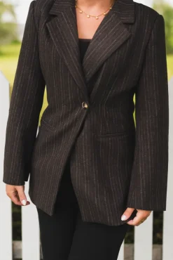 Bowie Stripe Blazer Brown