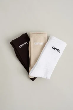 Cacao Aim'n Logo Socks 3-Pack Cocao