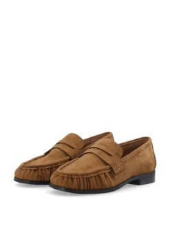 Carma Penny Loafer Faux Suede Tan
