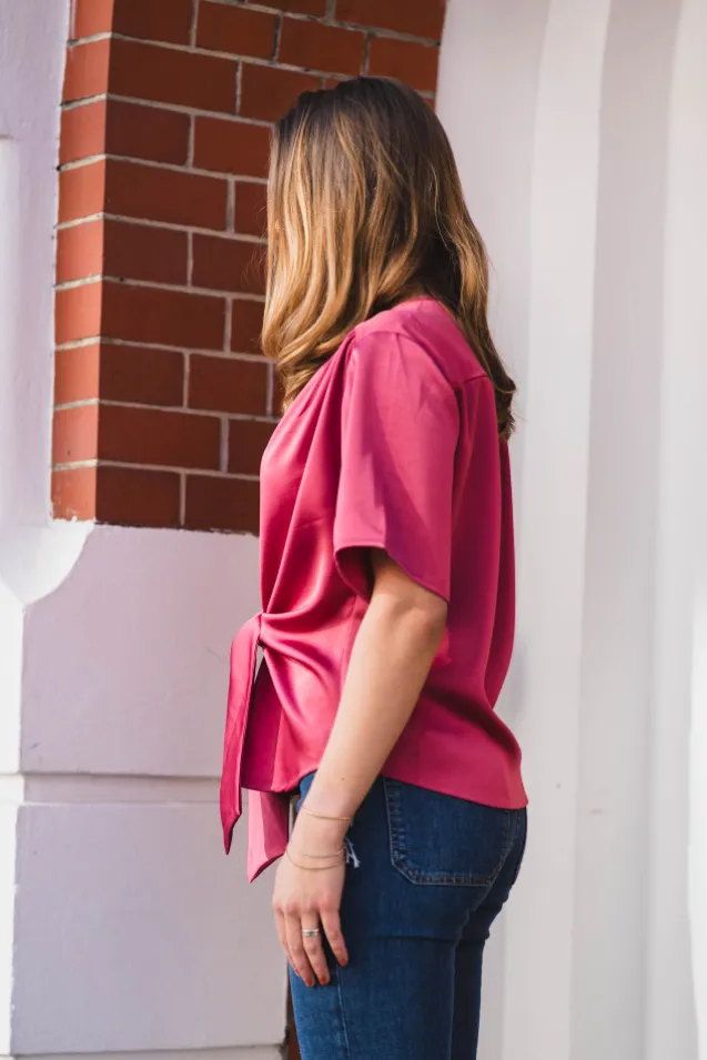 Casadia Heavy Sateen Blouse Cherry Pink