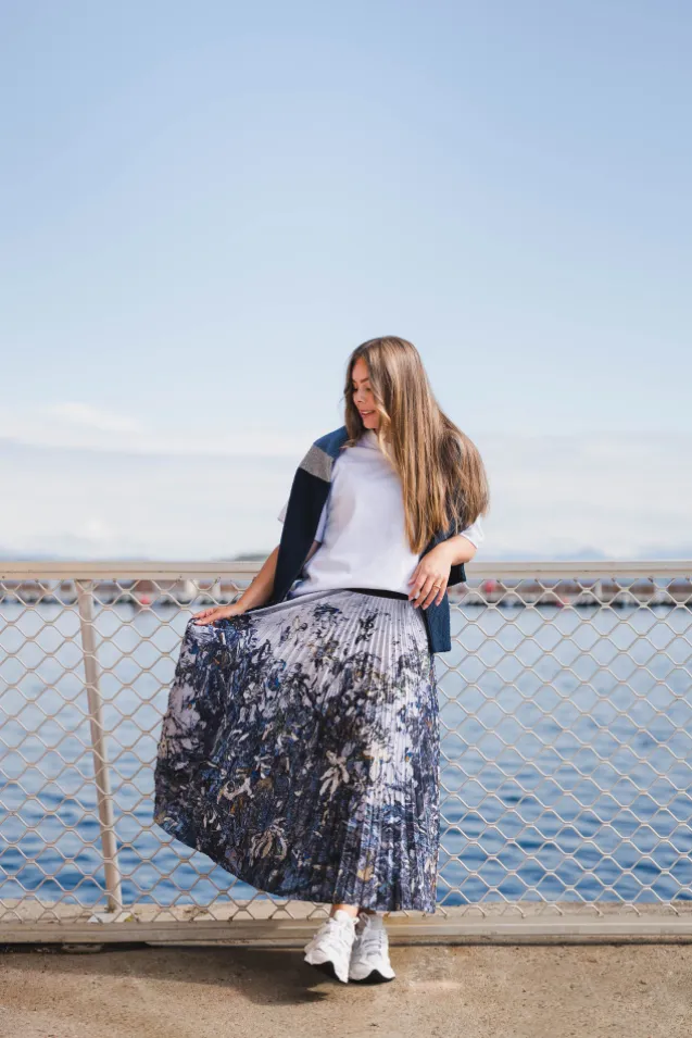 Charming Skirt Print Grey