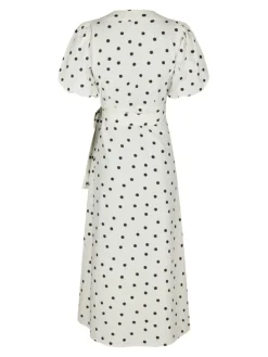 Clarine Linen Dot Dress White