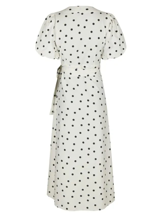 Clarine Linen Dot Dress White