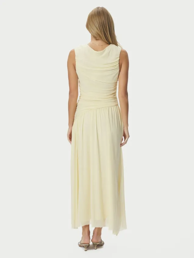 Cludine Mesh Dress Light Yellow