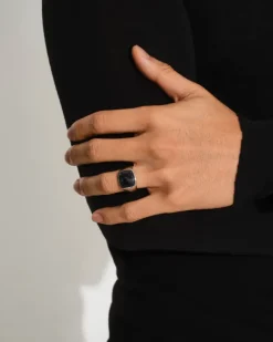 Cushion Black Larvikite