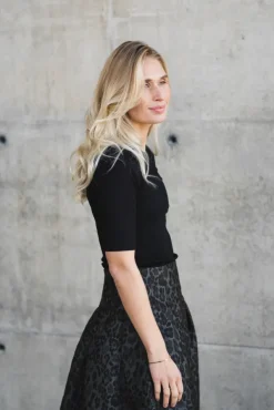 Dagna Lurex T-Shirt Black Glitter