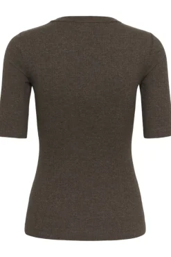 Dagna Melange T-Shirt Chocolate Brown