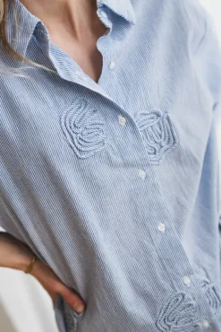 Dalma Dori Mini Stripe Shirt Blue