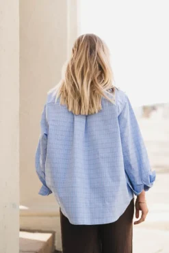 Dalma Triple Check Shirt Light Blue