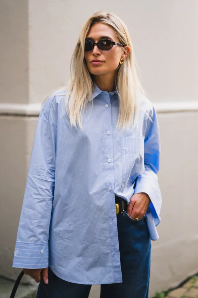 Derris Shirt Blue Iris Stripe Small