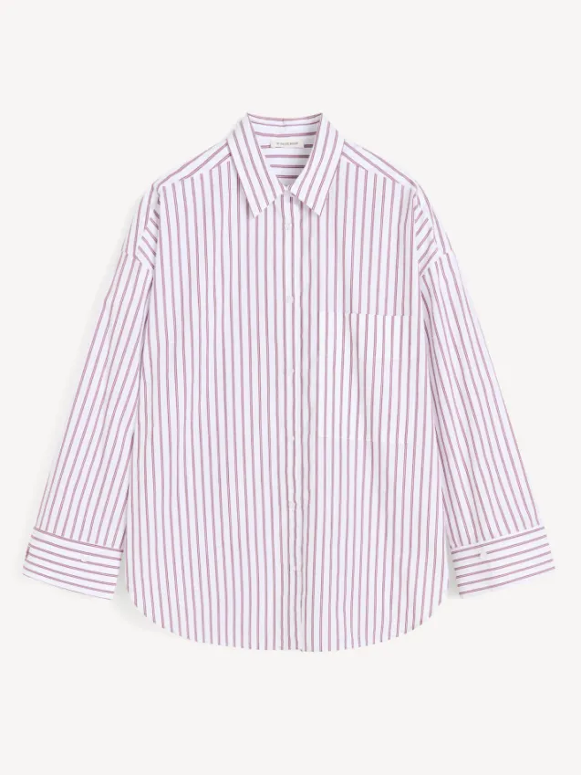 Derris Shirt Cabernet Stripe
