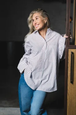 Derris Shirt Cabernet Stripe
