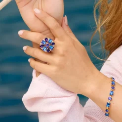 Diora Statement Ring ReCreated Blue Combo