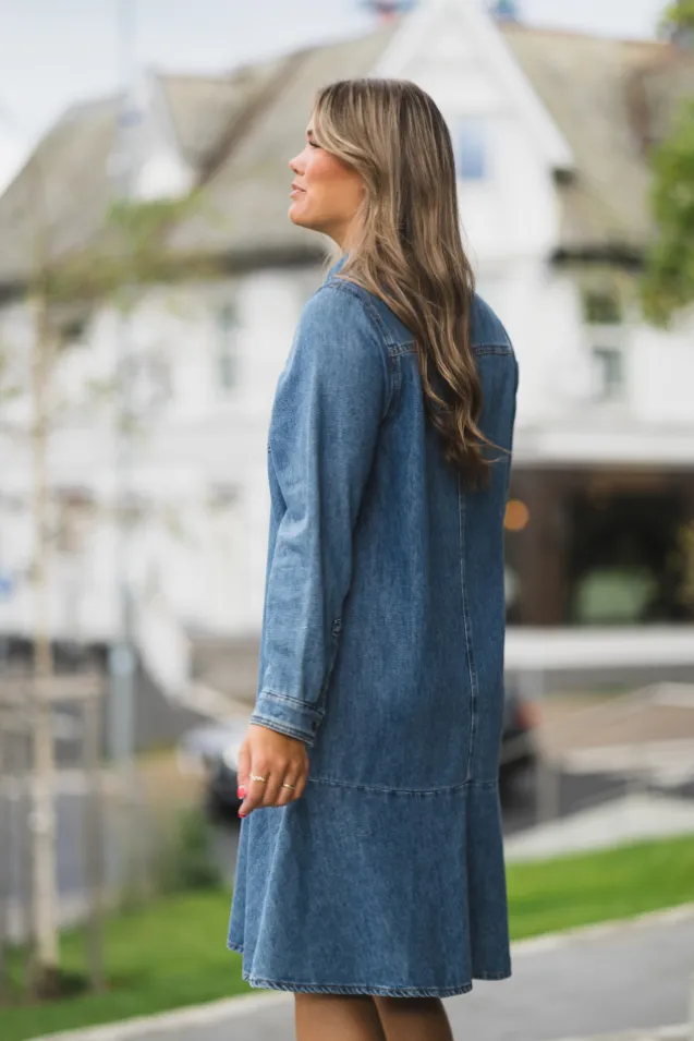 Dophina Dress Washed Medium Blue