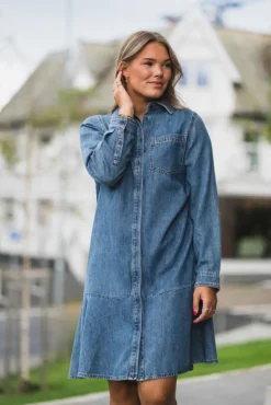 Dophina Dress Washed Medium Blue