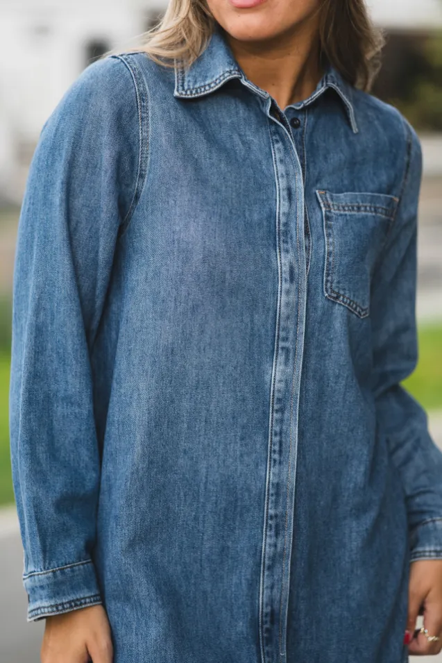 Dophina Dress Washed Medium Blue