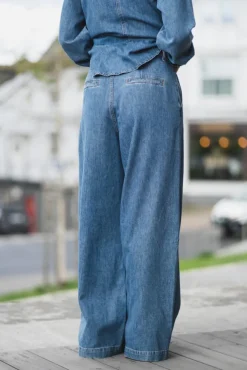 Dophina Wide Pants Washed Medium Blue