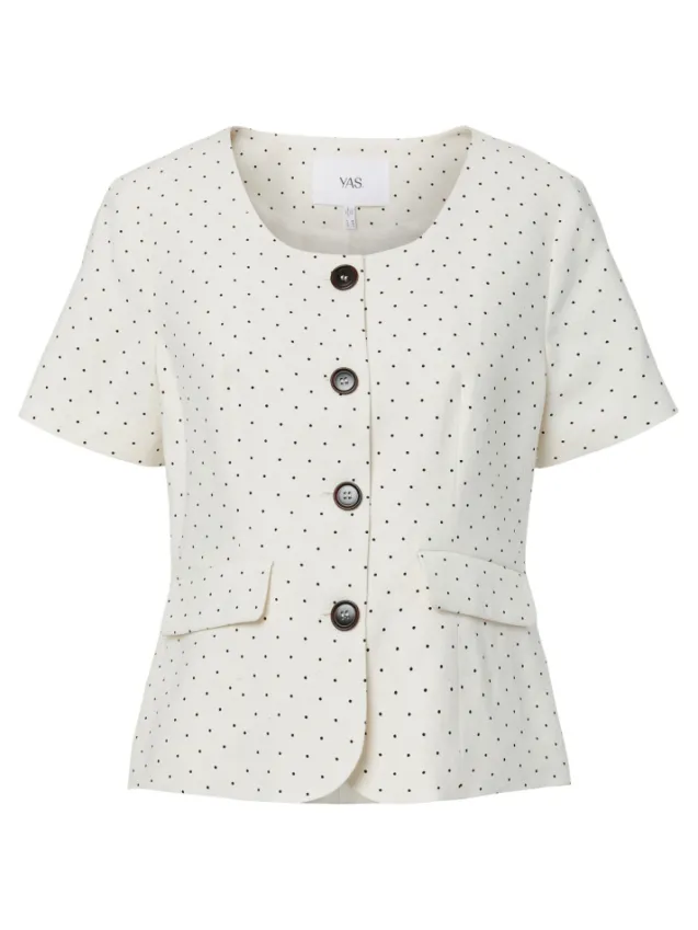 Dotly SS Blazer Star White W. Black Dots