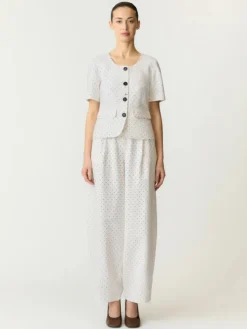 Dotly SS Blazer Star White W. Black Dots