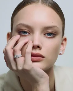 Double Sopra Pavé Ring Silver