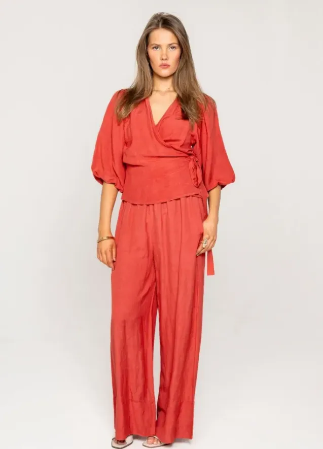 Elida Pant Candid Apple Linen