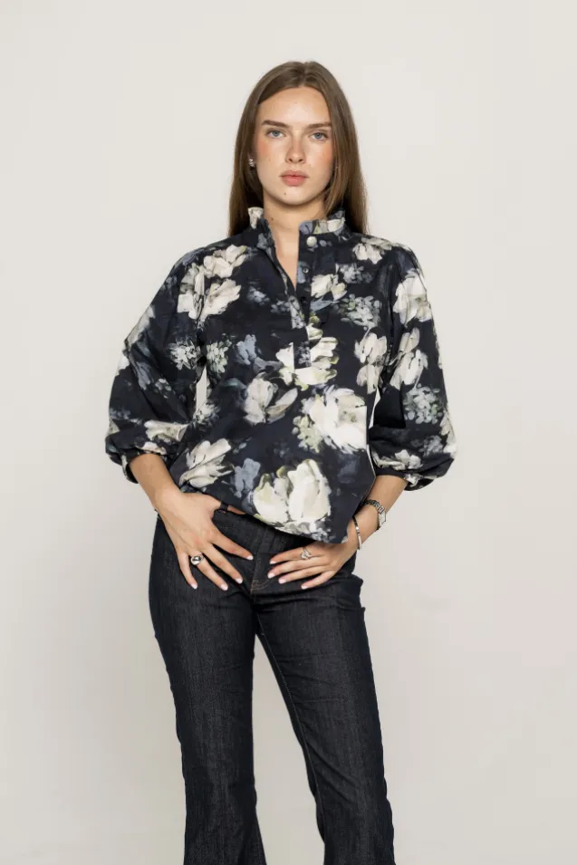 Ella Blouse Blue Garden