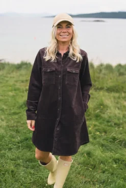 Ella Short Shirt Dress Black Coffee