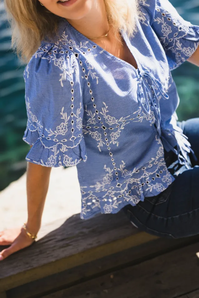 Ellie SS Tie Top Marina W. Star White