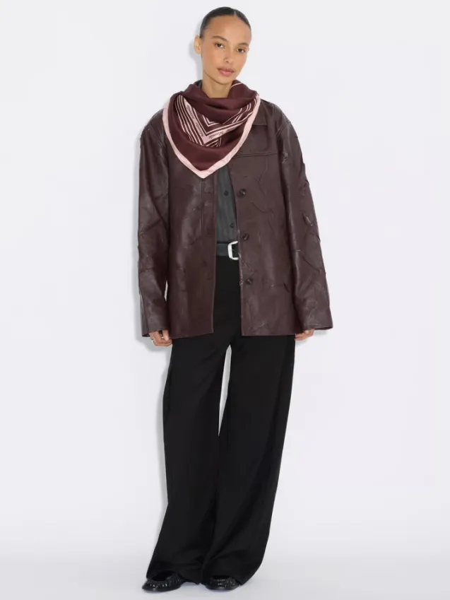 Fine Scarf Contrasting Burgundy