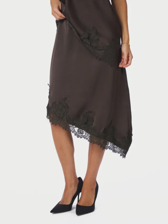 Fiora Lace Skirt Dark Brown