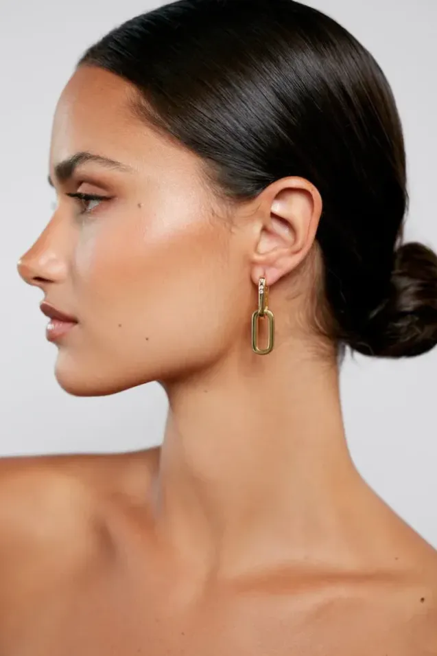 Golden Link Earrings Gold