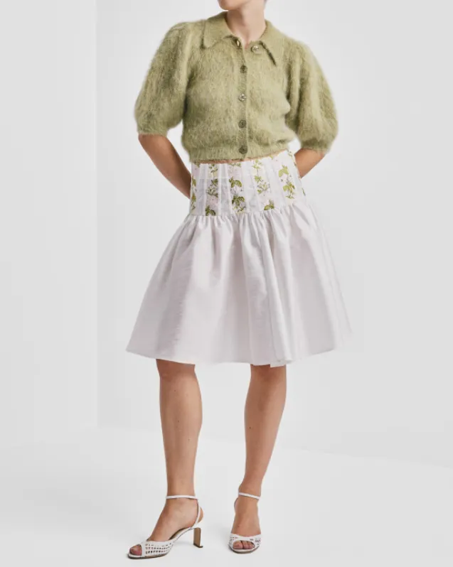 Hairy Knit Puffed Jacket Green