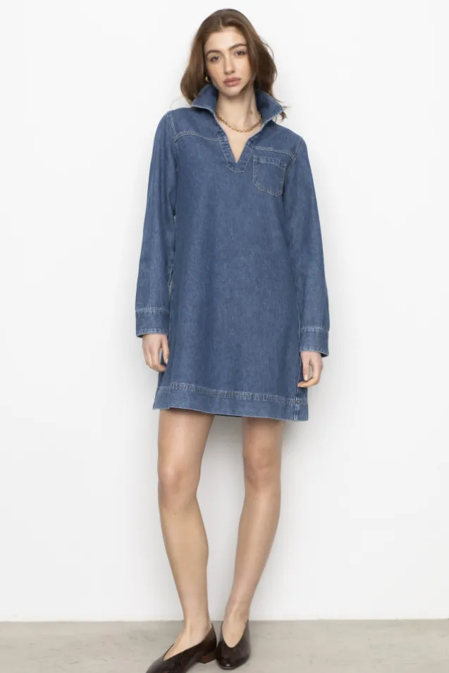 Haley Dress Mid Blue